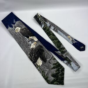 Endangered Species  1996 The Nesting Call By Rod Frederick Eagles Mens Tie Silk